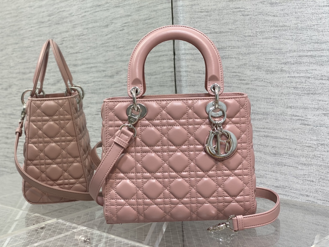 Medium Lady Dior Bag Blush Cannage Lambskin